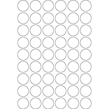 Speciální papír Samolepicí etikety 30 mm, 54 etiket, A4, 100 listů, kulaté
