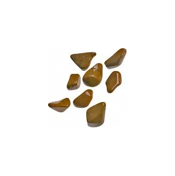 Drahý kámen Jaspis žlutý tromlovaný M, 8 ks
