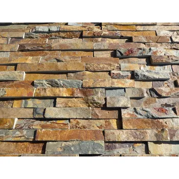 Obklad KAMENNÝ OBKLAD BŘIDLICE HNĚDÁ RUSTY roh