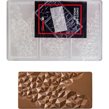 Forma na pečení Forma na čokoládovou tabulku 100g (dekor fragment) 3 tvary/forma