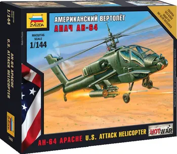 Plastikový model Zvezda Snap Kit - Hughs AH-64 Apache 1:144