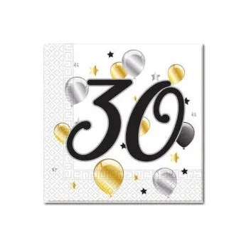 Papírový ubrousek MILESTONE ubrousky 30.narozeniny