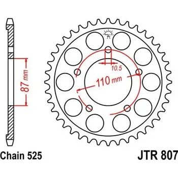 Řetězová sada pro motocykl JT-Sprockets JTA807-42 řetězová rozeta zadní duralová