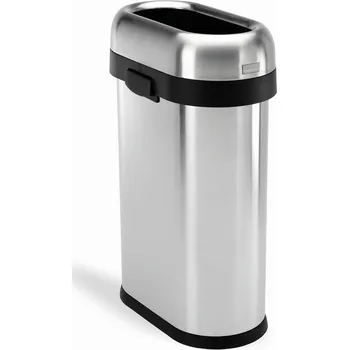 Odpadkový koš Odpadkový koš Simplehuman do komerčních prostor - 50 l, slim, otevřený, kartáčovaná ocel CW1467