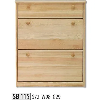 ImportWorld Botník Ricky masiv v98 x š72 x h29 cm (Barva dřeva: Dub)