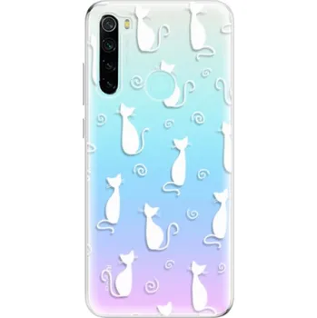 Pouzdro na mobilní telefon Odolné silikonové pouzdro iSaprio - Cat pattern 05 - white - Xiaomi Redmi Note 8