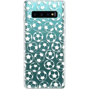 Pouzdro na mobilní telefon Odolné silikonové pouzdro iSaprio - Football pattern - white - Samsung Galaxy S10