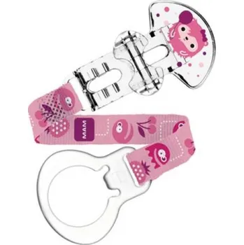 klip na dudlíky MAM Clip Monster pásek na dudlík růžový