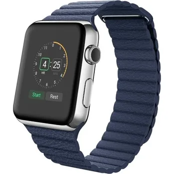 Řemínek na hodinky Pásek / řemínek iSaprio Magnetic Leather pro Apple Watch 42mm modrý