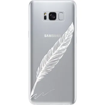 Pouzdro na mobilní telefon Odolné silikonové pouzdro iSaprio - Writing By Feather - white - Samsung Galaxy S8