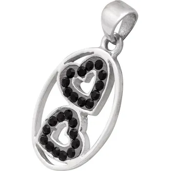 Přívěsek Stříbrný přívěsek se zirkony Ag 3,2 g srdce
