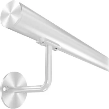 Zábradlí KP -41311_300 - nerezové zábradlí na stěnu, nerezové madlo pr. 42,4 mm, kulaté držáky, délka 300 cm