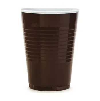 Jednorázové nádobí Kávový kelímek hnědo-bíl 0,18 l (PP) Ø 70 mm 73261