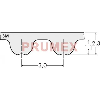 Řemen ozubený 363 3M 6 Gates Powergrip HTD
