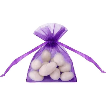 Svatební dekorace Pytlíček, organza, fialová, 10 cm (zn. PartyDeco)