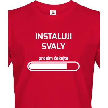 Pánské tričko Pánské fitness tričko Instaluji svaly, Barva Červená Bezvatriko.cz 1