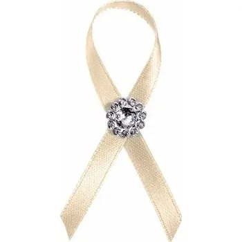 Svatební dekorace Vývazek krémový, se stříbrnou broží