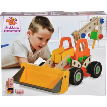 Dřevěná hračka Eichhorn Constructor Bagr 6v1