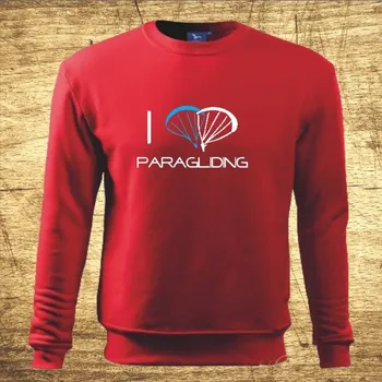 Pánská mikina Pánská mikina I love paragliding, Barva Červená, Velikost 4XL Bezvatriko.cz 602023