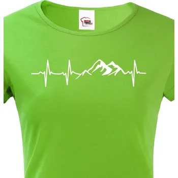 Dámské tričko Dámské turistické tričko Tep hory, Barva Zelená, Velikost XL, Canvas Dámské tričko s krátkým rukávem Bezvatriko.cz 1