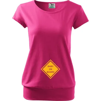 Těhotenské tričko Baby on board, Barva Purpurová, Velikost S, Canvas Těhotenské tričko Bezvatriko.cz 1