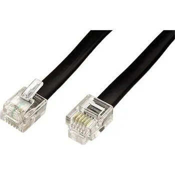 Kabel goobay Kabel telefonní s konektory RJ12, 6/6, černý, 10m (50323) - 11.92.9978