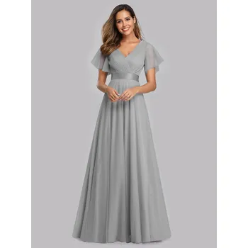 Dámské šaty Ever Pretty plesové šaty šedé 7962 Velikost: 4XL / 48 / 16 / 20