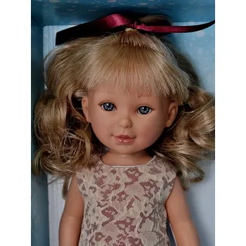Panenka Realistická panenka Paulina s vínovou mašlí od firmy Vestida de Azul (Španělská panenka - 33 cm)