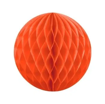 Papírová dekorace, oranžová, koule, 10 cm (zn. PartyDeco)