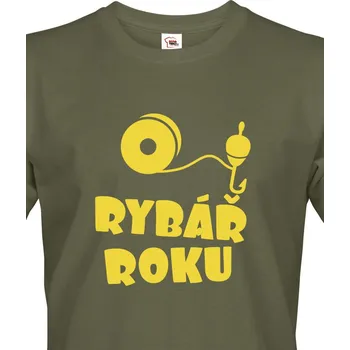 Pánské tričko Rybářské tričko Rybář roku, Barva Military - 69 Bezvatriko.cz 1