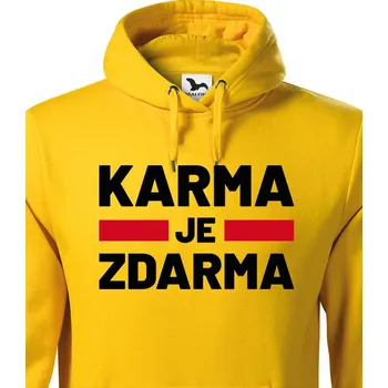 Pánská mikina Pánská mikina Karma je zdarma, Barva Žlutá, Velikost L, Canvas Pánská mikina Bezvatriko.cz 1