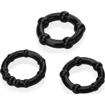 Návlek na penis 3 SILIKONOVÉ EREKČNÍ KROUŽKY HODNĚ ROZTAŽITELNÉ - 77482372