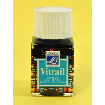 Výtvarná barva Vitrážová barva na sklo Lefranc nevypalovací 50 ml. Barva: 541 - Zeleň olivová