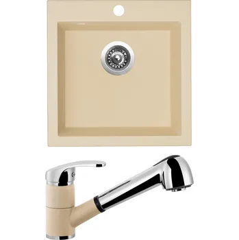 Granitový dřez Sinks Viva 455 Sahara 50 + baterie Legenda S Sahara 50