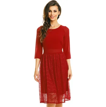 Dámské šaty Mayaadi Krátké červené šaty s rukávem hs 359 Velikost: XL/42