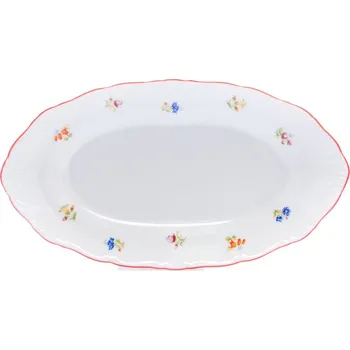Thun Rulak Zettlitz Mísa přílohová, 26 cm, Ophelia, házenka s červeným proužkem, porcelán Thun RZ