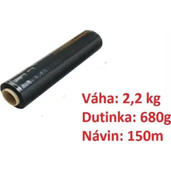 Obalový materiál Ruční stretch folie šíře 500 mm, síla 23 my, 2,2 kg - Černá