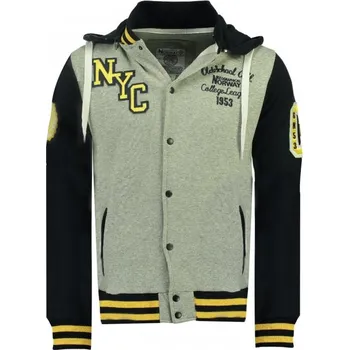 Pánská mikina GEOGRAPHICAL NORWAY mikina pánská baseballová ALL IN MEN HOOD 100 šedá L