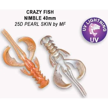 Gumová nástraha Crazy Fish Nimble 4cm 25D Pearl skin by MF (9ks)