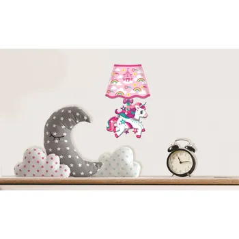 Samolepící dekorace Samolepicí dekorace na zeď svítící LED lampička jednorožec 10540 Room Decor 19cm