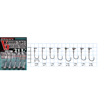 Rybářský háček Jigová hlavička DECOY Violence Jig Head VJ-31F UL Vel.2 0,9g (5ks)