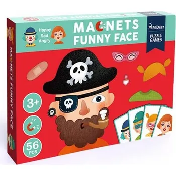 magnetka pro dítě Mideer Magnetická tabulka 56 dílků vtipné obličeje