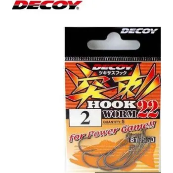 Rybářský háček Háček Decoy Worm 22 PG Offset Vel.4/0 (3ks)