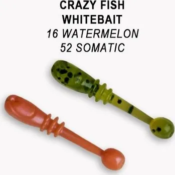 Umělá nástraha Gumová nástraha Crazy Fish Whitebait 2cm 16 Watermelon - 52 Somatic (20ks)