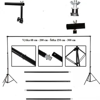 Sestava studiového vybavení Konstrukce pro fotograficé pozadí 200 x 300 cm