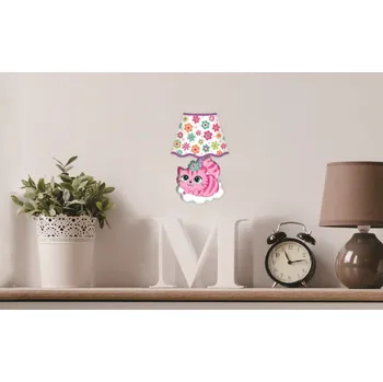 Samolepící dekorace Samolepicí dekorace na zeď svítící LED lampička kočka 10541 Room Decor 19cm