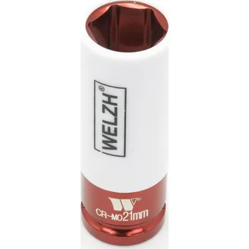 Gola hlavice Hlavice nástrčná ochranná na šrouby kol automobilů 1/2", 6 hran, 21 mm, CrMo, Welzh (Welzh Werkzeug)