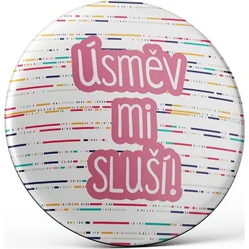 Dekorativní magnet Nekupto Magnetka 45mm - Úsměv mi sluší