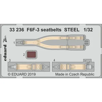 Plastikový model Eduard 1/32 F6F-3 seatbelts STEEL (TRUMPETER)