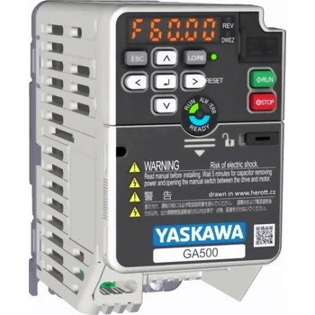 Měnič napětí YASKAWA GA500, měnič frekvence 0.1kW, GA50CB001EBA, IP20, napájení 1 fáze (postupně nahrazuje VCBA0001BAA)